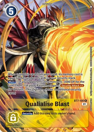 Qualialise Blast (Summer 2022 Dash Pack) (BT7-100) - Next Adventure Foil - Premium Digimon Single from Bandai - Just $0.55! Shop now at Game Crave Tournament Store