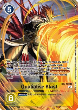 Qualialise Blast (Summer 2022 Dash Pack) (BT7-100) - Next Adventure Foil - Premium Digimon Single from Bandai - Just $0.69! Shop now at Game Crave Tournament Store