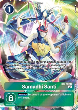 Samadhi Santi (Summer 2022 Dash Pack) (BT8-102) - New Awakening Foil - Premium Digimon Single from Bandai - Just $1.11! Shop now at Game Crave Tournament Store