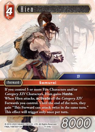 Hien (REBELLION'S CALL) Foil - Premium Final Fantasy Single from Rebellion's Call - Just $5.57! Shop now at Game Crave Tournament Store