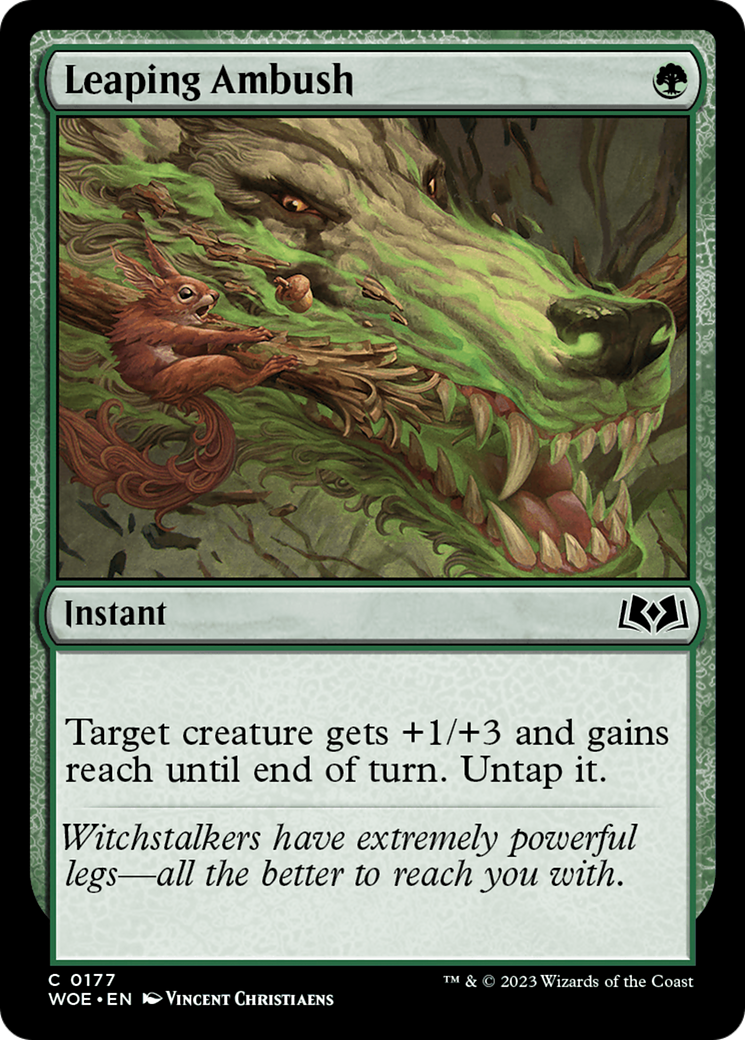 Leaping Ambush (WOE-177) - Wilds of Eldraine Foil - Premium MTG Single from Wizards of the Coast - Just $0.25! Shop now at Game Crave Tournament Store