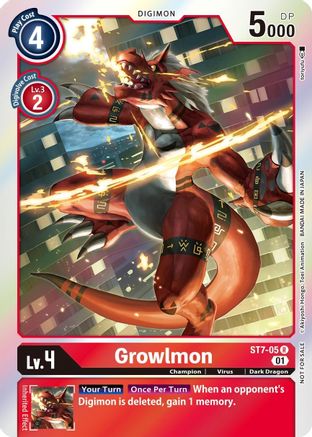 Growlmon (Gen Con 2022) (ST7-05) - Starter Deck 07: Gallantmon Foil - Premium Digimon Single from Bandai - Just $101.47! Shop now at Game Crave Tournament Store