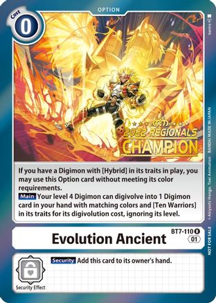 Evolution Ancient (2022 Championship Offline Regional) [Online Champion] (BT7-110) - Next Adventure - Premium Digimon Single from Bandai - Just $0! Shop now at Game Crave Tournament Store