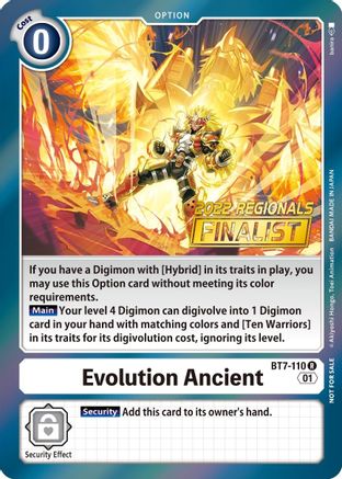 Evolution Ancient (2022 Championship Offline Regional) [Online Finalist] (BT7-110) - Next Adventure Foil - Premium Digimon Single from Bandai - Just $8.54! Shop now at Game Crave Tournament Store