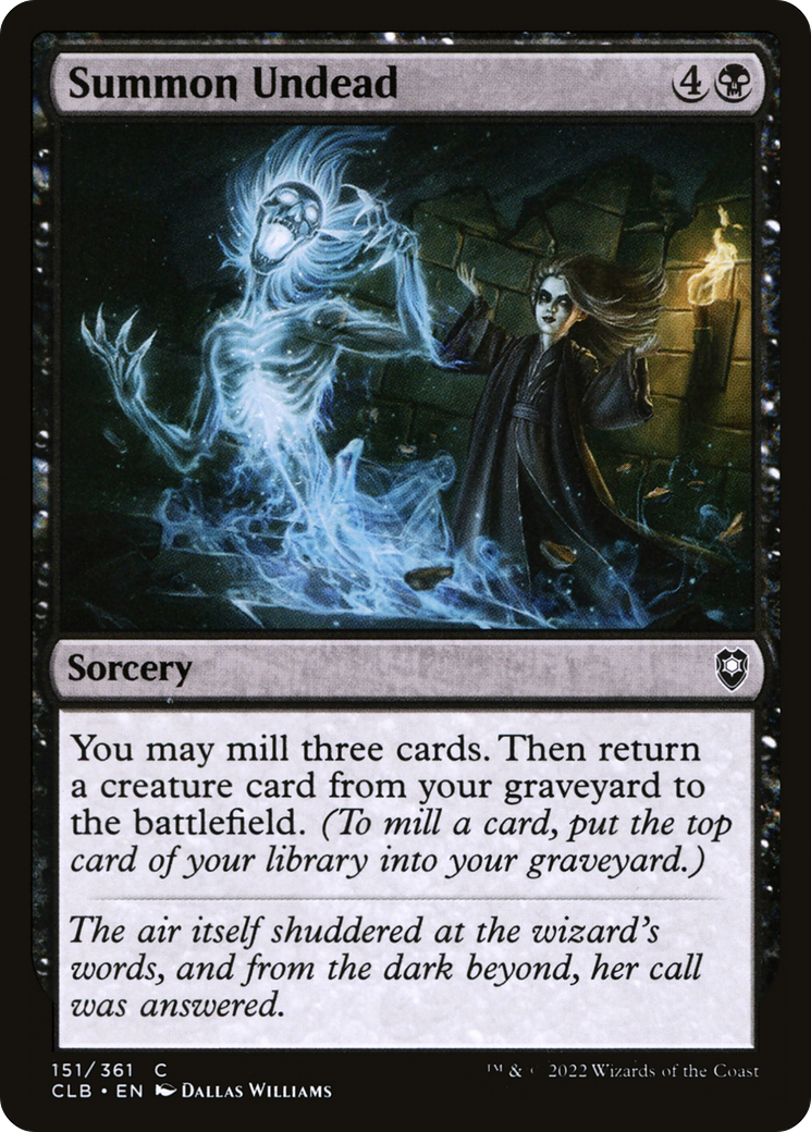 Summon Undead (CLB-151) - Commander Legends: Battle for Baldur's Gate - Premium MTG Single from Wizards of the Coast - Just $0.08! Shop now at Game Crave Tournament Store