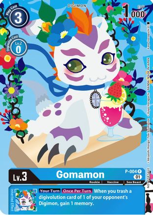 Gomamon - P-004 (Tamer's Card Set 2 Floral Fun) (P-004) - Digimon Promotion Cards - Premium Digimon Single from Bandai - Just $1.68! Shop now at Game Crave Tournament Store