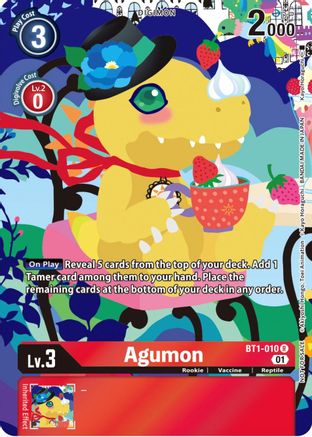 Agumon - BT1-010 (Tamer's Card Set 2 Floral Fun) (BT1-010) - Release Special Booster Foil - Premium Digimon Single from Bandai - Just $0.67! Shop now at Game Crave Tournament Store