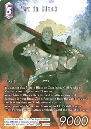 Man in Black (Full Art) (REBELLION'S CALL) Foil - Premium Final Fantasy Single from Rebellion's Call - Just $3.85! Shop now at Game Crave Tournament Store
