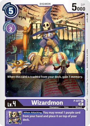 Wizardmon - P-077 (P-077) - Digimon Promotion Cards - Premium Digimon Single from Bandai - Just $0.25! Shop now at Game Crave Tournament Store
