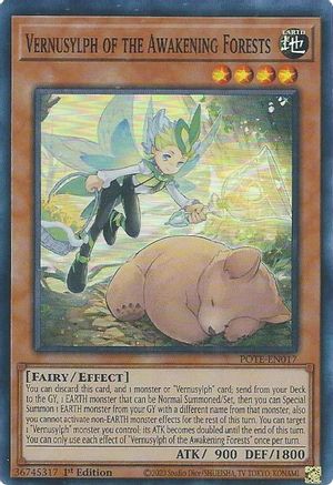 Vernusylph of the Awakening Forests (POTE-EN017) - Power of the Elements 1st Edition - Premium Yugioh Single from Konami - Just $0.26! Shop now at Game Crave Tournament Store