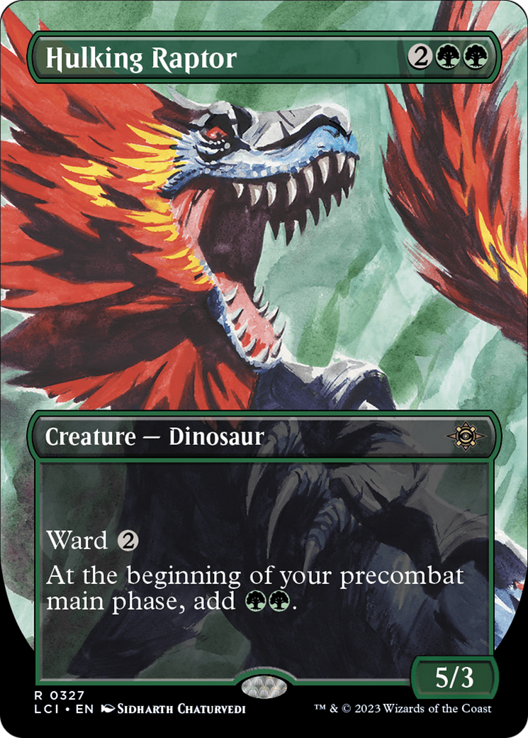 Hulking Raptor (LCI-327) - The Lost Caverns of Ixalan (Borderless) Foil - Premium MTG Single from Wizards of the Coast - Just $0.47! Shop now at Game Crave Tournament Store