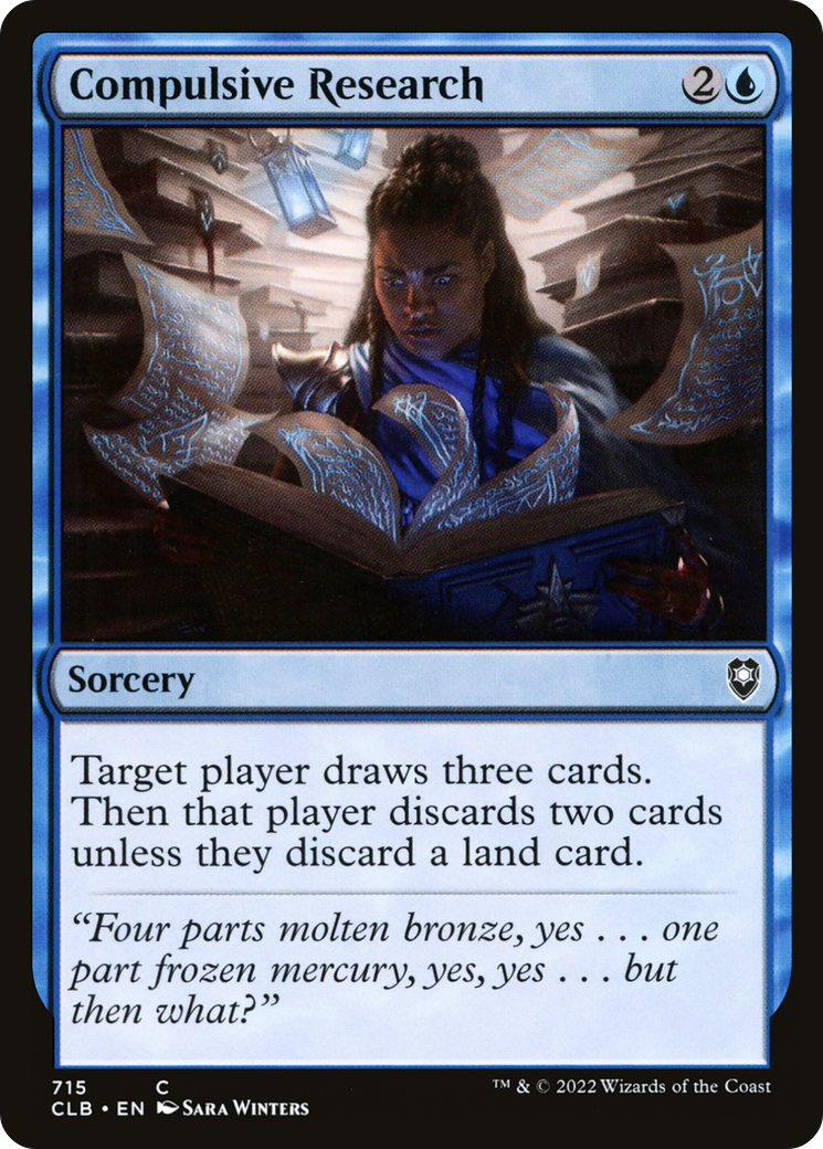 Compulsive Research (CLB-715) - Commander Legends: Battle for Baldur's Gate - Premium MTG Single from Wizards of the Coast - Just $0.08! Shop now at Game Crave Tournament Store