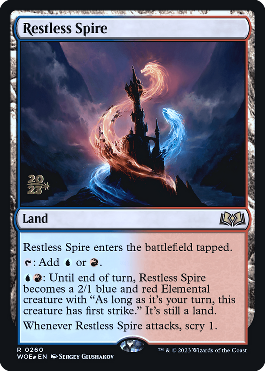 Restless Spire (PWOE-260S) - Wilds of Eldraine Promos Foil - Premium MTG Single from Wizards of the Coast - Just $0.15! Shop now at Game Crave Tournament Store