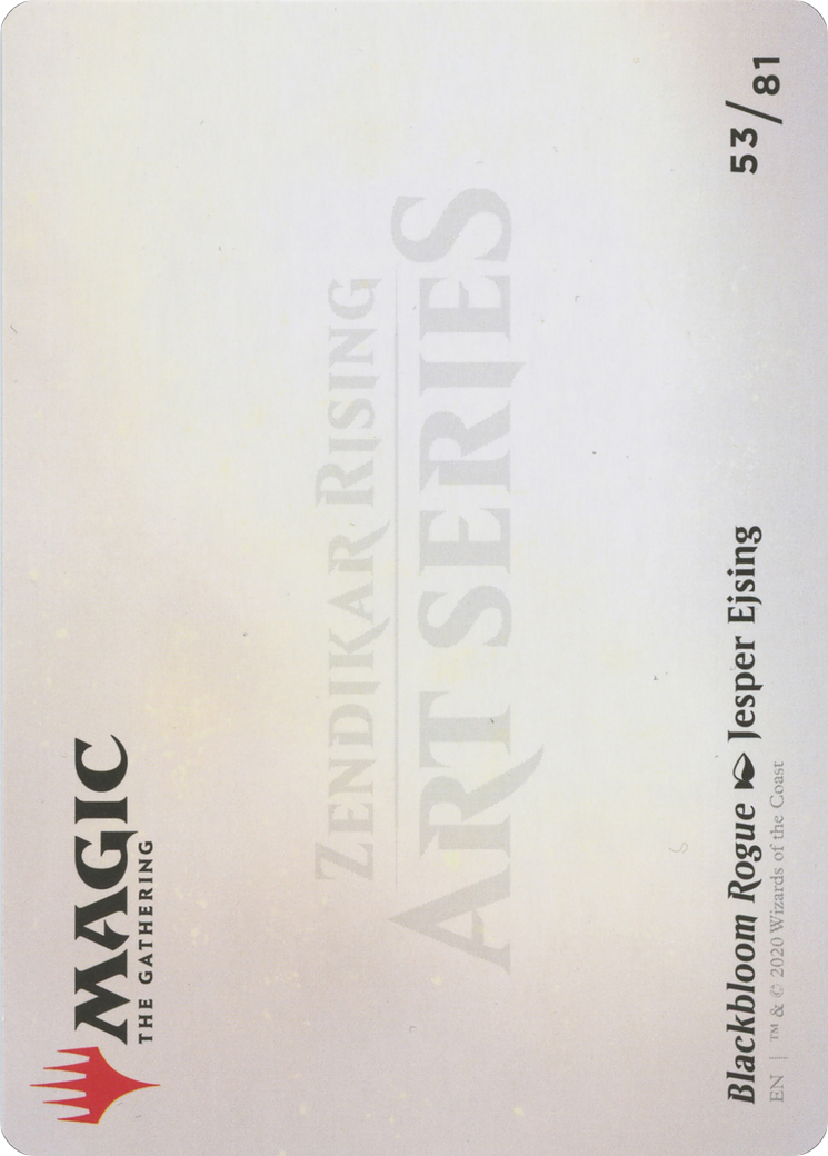 Blackbloom Rogue // Blackbloom Rogue (AZNR-053) - Zendikar Rising Art Series (Borderless) - Premium MTG Single from Wizards of the Coast - Just $0! Shop now at Game Crave Tournament Store
