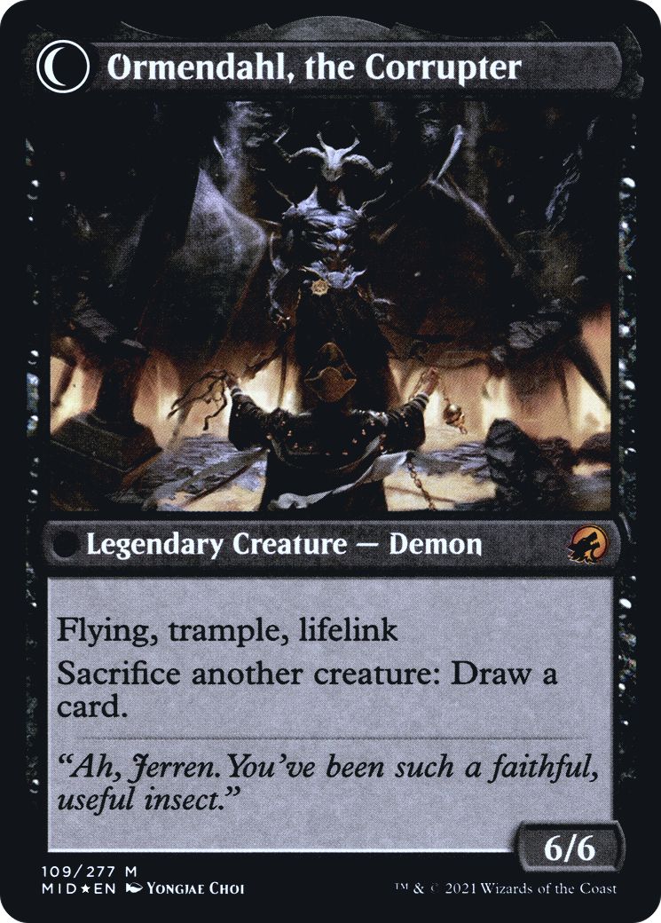 Jerren, Corrupted Bishop // Ormendahl, the Corrupter (PMID-109S) - Innistrad: Midnight Hunt Promos: (Double Faced Transform) Foil - Premium MTG Single from Wizards of the Coast - Just $0.27! Shop now at Game Crave Tournament Store