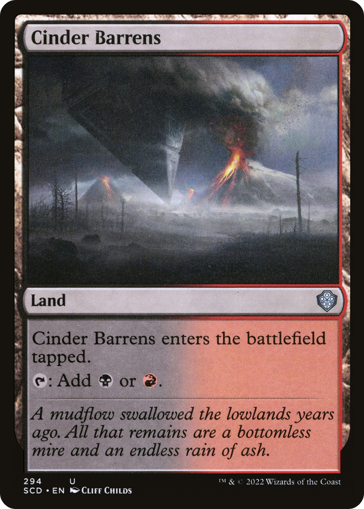 Cinder Barrens (SCD-294) - Starter Commander Decks - Premium MTG Single from Wizards of the Coast - Just $0.08! Shop now at Game Crave Tournament Store