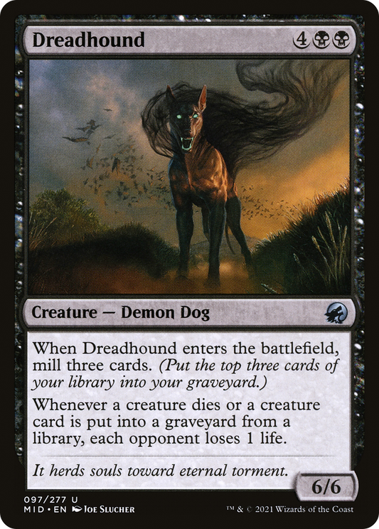 Dreadhound (MID-097) - Innistrad: Midnight Hunt - Premium MTG Single from Wizards of the Coast - Just $0.25! Shop now at Game Crave Tournament Store