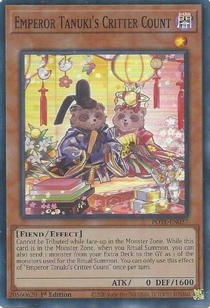Emperor Tanuki's Critter Count (POTE-EN037) - Power of the Elements 1st Edition - Premium Yugioh Single from Konami - Just $0.08! Shop now at Game Crave Tournament Store