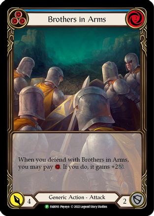 Brothers in Arms (Blue) (FAB093) - Flesh and Blood: Promo Cards Rainbow Foil - Premium Flesh And Blood Single from Legend Story Studios - Just $3.73! Shop now at Game Crave Tournament Store