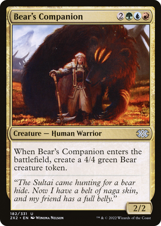 Bear's Companion (2X2-182) - Double Masters 2022 - Premium MTG Single from Wizards of the Coast - Just $0.25! Shop now at Game Crave Tournament Store