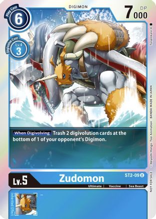 Zudomon (Official Tournament Pack Vol. 6) (ST2-09) - Starter Deck 02: Cocytus Blue Foil - Premium Digimon Single from Bandai - Just $0.08! Shop now at Game Crave Tournament Store