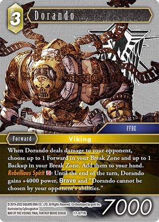 Dorando (REBELLION'S CALL) - Premium Final Fantasy Single from Rebellion's Call - Just $0.25! Shop now at Game Crave Tournament Store