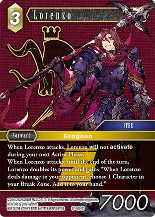 Lorenzo (REBELLION'S CALL) - Premium Final Fantasy Single from Rebellion's Call - Just $0.25! Shop now at Game Crave Tournament Store