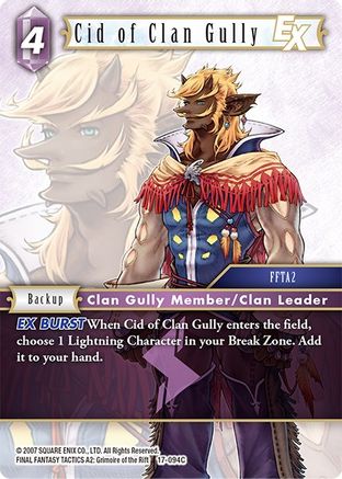 Cid of Clan Gully EX (REBELLION'S CALL) Foil - Premium Final Fantasy Single from Rebellion's Call - Just $0.85! Shop now at Game Crave Tournament Store