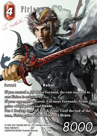 Firion (Full Art Reprint) (REBELLION'S CALL) Foil - Premium Final Fantasy Single from Rebellion's Call - Just $3.58! Shop now at Game Crave Tournament Store