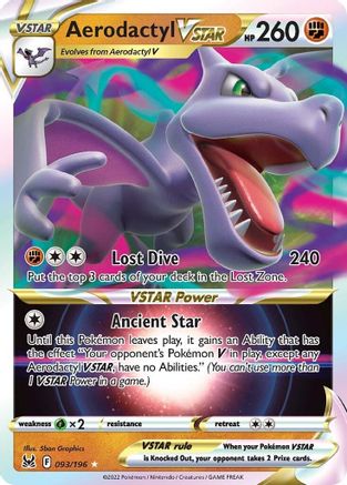 Aerodactyl VSTAR 93/196 - Lost Origin Holofoil - Premium Pokemon Single from Nintendo - Just $0.50! Shop now at Game Crave Tournament Store