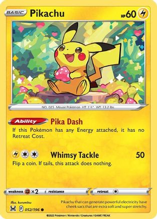 Pikachu 52/196 - Lost Origin - Premium Pokemon Single from Nintendo - Just $0.25! Shop now at Game Crave Tournament Store