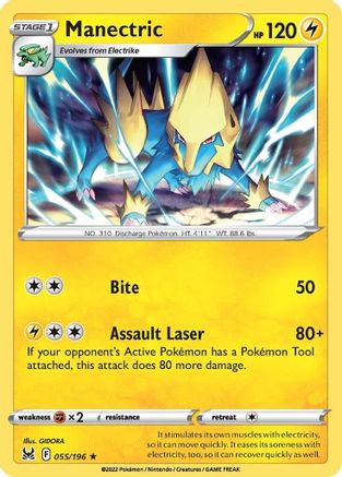 Manectric 55/196 - Lost Origin - Premium Pokemon Single from Nintendo - Just $0.50! Shop now at Game Crave Tournament Store