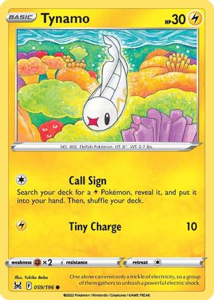 Tynamo 59/196 - Lost Origin - Premium Pokemon Single from Nintendo - Just $0.25! Shop now at Game Crave Tournament Store