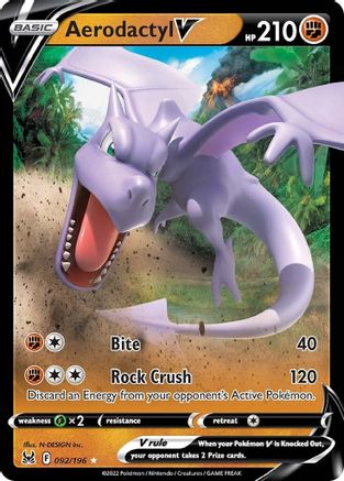 Aerodactyl V 92/196 - Lost Origin Holofoil - Premium Pokemon Single from Nintendo - Just $0.50! Shop now at Game Crave Tournament Store