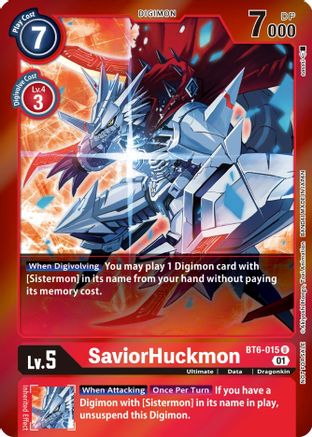 SaviorHuckmon (Event Pack 3) (BT6-015) - Double Diamond Foil - Premium Digimon Single from Bandai - Just $3.61! Shop now at Game Crave Tournament Store