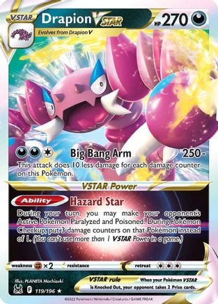 Drapion VSTAR 119/196 - Lost Origin Holofoil - Premium Pokemon Single from Nintendo - Just $0.50! Shop now at Game Crave Tournament Store