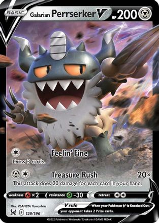 Galarian Perrserker V 129/196 - Lost Origin Holofoil - Premium Pokemon Single from Nintendo - Just $0.51! Shop now at Game Crave Tournament Store