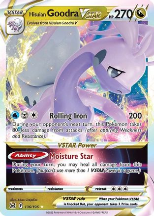 Hisuian Goodra VSTAR 136/196 - Lost Origin Holofoil - Premium Pokemon Single from Nintendo - Just $0.78! Shop now at Game Crave Tournament Store