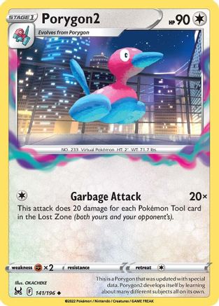 Porygon2 141/196 - Lost Origin - Premium Pokemon Single from Nintendo - Just $0.25! Shop now at Game Crave Tournament Store