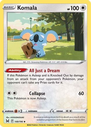 Komala 149/196 - Lost Origin - Premium Pokemon Single from Nintendo - Just $0.25! Shop now at Game Crave Tournament Store