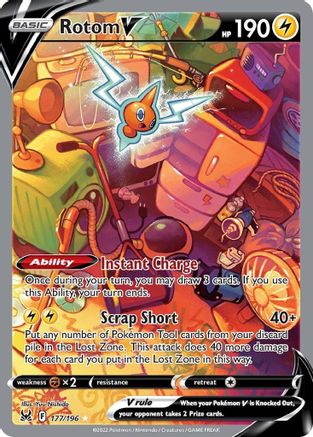 Rotom V 177/196 - Lost Origin Holofoil - Premium Pokemon Single from Nintendo - Just $28.72! Shop now at Game Crave Tournament Store