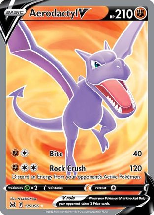 Aerodactyl V 179/196 - Lost Origin Holofoil - Premium Pokemon Single from Nintendo - Just $1.29! Shop now at Game Crave Tournament Store