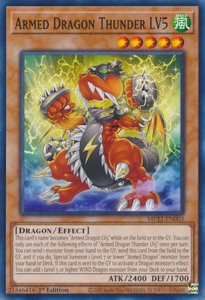 Armed Dragon Thunder LV5 (MP22-EN003) - 2022 Tin of the Pharaoh's Gods 1st Edition - Premium Yugioh Single from Konami - Just $0.25! Shop now at Game Crave Tournament Store