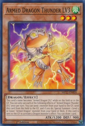 Armed Dragon Thunder LV3 (MP22-EN004) - 2022 Tin of the Pharaoh's Gods 1st Edition - Premium Yugioh Single from Konami - Just $0.25! Shop now at Game Crave Tournament Store