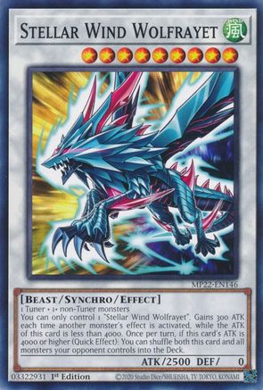 Stellar Wind Wolfrayet (MP22-EN146) - 2022 Tin of the Pharaoh's Gods 1st Edition - Premium Yugioh Single from Konami - Just $0.25! Shop now at Game Crave Tournament Store