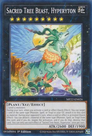 Sacred Tree Beast, Hyperyton (MP22-EN026) - 2022 Tin of the Pharaoh's Gods 1st Edition - Premium Yugioh Single from Konami - Just $0.25! Shop now at Game Crave Tournament Store