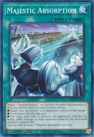 Majestic Absorption (MP22-EN153) - 2022 Tin of the Pharaoh's Gods 1st Edition - Premium Yugioh Single from Konami - Just $0.25! Shop now at Game Crave Tournament Store