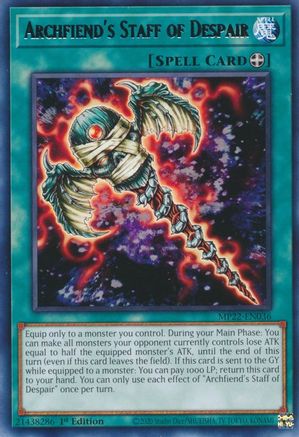 Archfiend's Staff of Despair (MP22-EN036) - 2022 Tin of the Pharaoh's Gods 1st Edition - Premium Yugioh Single from Konami - Just $0.25! Shop now at Game Crave Tournament Store