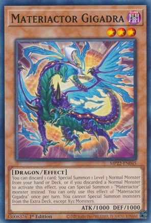 Materiactor Gigadra (MP22-EN045) - 2022 Tin of the Pharaoh's Gods 1st Edition - Premium Yugioh Single from Konami - Just $0.08! Shop now at Game Crave Tournament Store