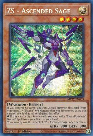 ZS - Ascended Sage (MP22-EN059) - 2022 Tin of the Pharaoh's Gods 1st Edition - Premium Yugioh Single from Konami - Just $0.25! Shop now at Game Crave Tournament Store